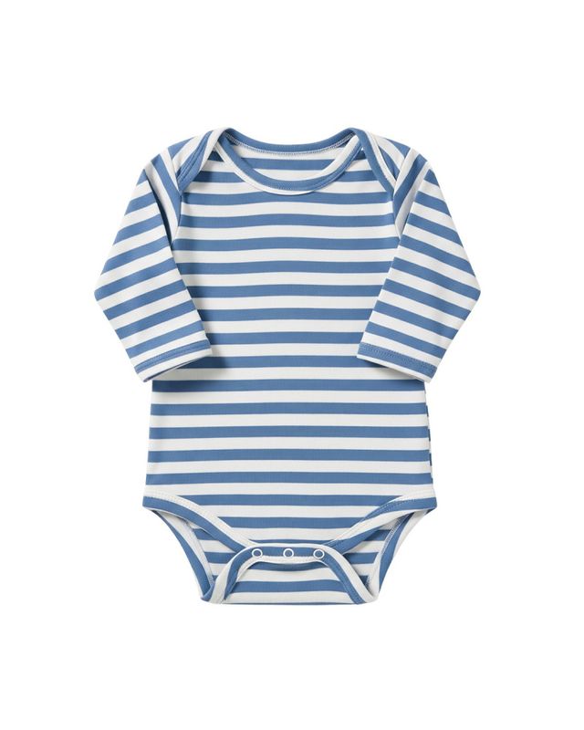 Blue white stripes romper